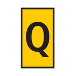 HellermannTyton WIC Snap On Clip On Cable Marker, Yellow, Pre-printed "Q", 4.3 → 5.3mm Cable