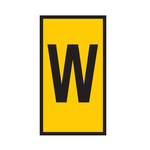HellermannTyton WIC Snap On Clip On Cable Marker, Yellow, Pre-printed "W", 4.3 → 5.3mm Cable