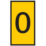 HellermannTyton HODS50 Slide On Cable Marker, Black on Yellow, Pre-printed "0", 1.7 → 3.6mm Cable