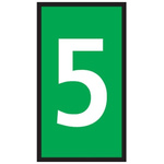 HellermannTyton HODS50 Slide On Cable Marker, White on Green, Pre-printed "5", 1.7 → 3.6mm Cable
