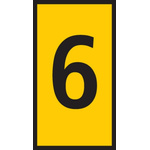 HellermannTyton HODS50 Slide On Cable Marker, Black on Yellow, Pre-printed "6", 1.7 → 3.6mm Cable