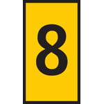 HellermannTyton HODS50 Slide On Cable Marker, Black on Yellow, Pre-printed "8", 1.7 → 3.6mm Cable