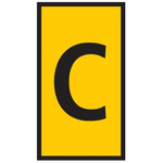 HellermannTyton HODS50 Slide On Cable Marker, Black on Yellow, Pre-printed "C", 1.7 → 3.6mm Cable