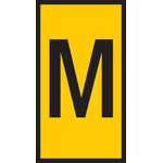 HellermannTyton HODS50 Slide On Cable Marker, Black on Yellow, Pre-printed "M", 1.7 → 3.6mm Cable