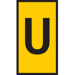 HellermannTyton HODS50 Slide On Cable Marker, Black on Yellow, Pre-printed "U", 1.7 → 3.6mm Cable