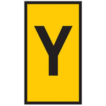 HellermannTyton HODS50 Slide On Cable Marker, Black on Yellow, Pre-printed "Y", 1.7 → 3.6mm Cable