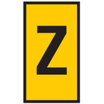 HellermannTyton HODS50 Slide On Cable Marker, Black on Yellow, Pre-printed "Z", 1.7 → 3.6mm Cable