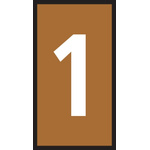 HellermannTyton WIC0 Cable Markers, Brown, Pre-printed "1", 2 → 2.8mm Cable