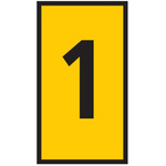 HellermannTyton WIC0 Cable Markers, Yellow, Pre-printed "1", 2 → 2.8mm Cable