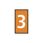 HellermannTyton WIC0 Cable Markers, Orange, Pre-printed "3", 2 → 2.8mm Cable