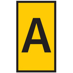 HellermannTyton WIC0 Cable Markers, Yellow, Pre-printed "A", 2 → 2.8mm Cable