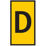 HellermannTyton WIC0 Cable Markers, Yellow, Pre-printed "D", 2 → 2.8mm Cable