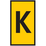 HellermannTyton WIC0 Cable Markers, Yellow, Pre-printed "K", 2 → 2.8mm Cable
