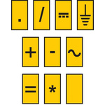 HellermannTyton WIC0 Cable Markers, Yellow, Pre-printed "-, *, /, +, =, ·, AC, Blank, DC, Earth", 2 → 2.8mm Cable