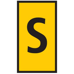 HellermannTyton WIC0 Cable Markers, Yellow, Pre-printed "S", 2 → 2.8mm Cable