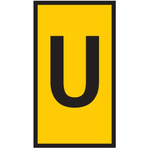 HellermannTyton WIC0 Cable Markers, Yellow, Pre-printed "U", 2 → 2.8mm Cable
