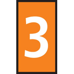 HellermannTyton WIC1 Cable Markers, Orange, Pre-printed "3", 2 → 2.8mm Cable
