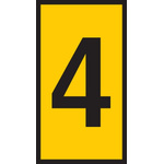 HellermannTyton WIC1 Cable Markers, Yellow, Pre-printed "4", 2 → 2.8mm Cable