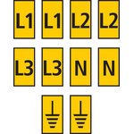 HellermannTyton WIC1 Cable Markers, Yellow, Pre-printed "EARTH, L1, L2, L3, N", 2 → 2.8mm Cable