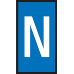 HellermannTyton WIC1 Cable Markers, Blue, Pre-printed "N", 2 → 2.8mm Cable