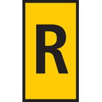 HellermannTyton WIC1 Cable Markers, Yellow, Pre-printed "R", 2 → 2.8mm Cable