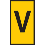 HellermannTyton WIC1 Cable Markers, Yellow, Pre-printed "V", 2 → 2.8mm Cable