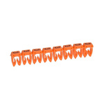 Legrand CAB3 Clip On Cable Marker, Black on Orange, Pre-printed "3", 3.8 → 5mm Cable, for Marking of Wiring,