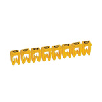 Legrand CAB3 Clip On Cable Marker, Black on Yellow, Pre-printed "D", 3.8 → 5mm Cable, for Marking of Wiring,