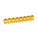 Legrand CAB3 Clip On Cable Marker, Black on Yellow, Pre-printed "W", 3.8 → 5mm Cable, for Marking of Wiring,