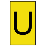 HellermannTyton Ovalgrip Slide On Cable Markers, Black on Yellow, Pre-printed "U", 1.7 → 3.6mm Cable