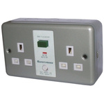 RS PRO 13A, BS Fixing, Passive, 2 Gang RCD Socket, Metal Clad, Surface Mount, 230V ac, Grey Gloss