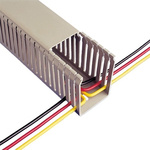 Betaduct Grey Slotted Panel Trunking - Open Slot, W25 mm x D37.5mm, L2m, PVC
