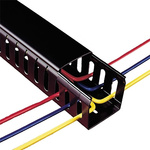 Betaduct Black Slotted Panel Trunking - Closed Slot, W37.5 mm x D37.5mm, PVC