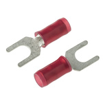 TE Connectivity, PIDG Insulated Crimp Spade Connector, 0.26mm² to 1.65mm², 22AWG to 16AWG, M4 Stud Size Nylon, Red