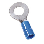 MECATRACTION, N Insulated Ring Terminal, 5mm Stud Size, Blue