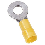 MECATRACTION, N Insulated Ring Terminal, 5mm Stud Size, Yellow