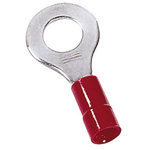 MECATRACTION, N Insulated Ring Terminal, 5mm Stud Size, Red