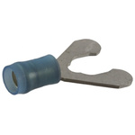 TE Connectivity, PIDG Insulated Crimp Spade Connector, 1mm² to 2.6mm², 16AWG to 14AWG, M6 (1/4) Stud Size Nylon, Blue