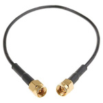 TE Connectivity 50 Ω, Male SMA to Male SMA Coaxial Cable Assembly, 1m length, RG174 cable type