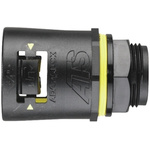 Adaptaflex M20 Straight Cable Conduit Fitting, Black 16mm nominal size
