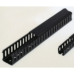 Betaduct Black Slotted Panel Trunking - Open Slot, W25 mm x D75mm, L2m, PVC