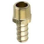 Legris Brass 1/2 in BSPT Male x 13 mm Barbed Male Straight Tailpiece Adapter Threaded Fitting