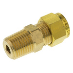 Wade 1/4in x 1/4 in BSPT Male Straight Coupler Brass Compression Fitting