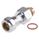 RS PRO 15mm x 1/2 in BSPP Female Straight Tap Coupler Brass Compression Fitting