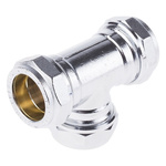 RS PRO 28 x 28 x 28mm Equal Tee Brass Compression Fitting
