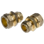 RS PRO 22 x 15mm Straight Coupler Brass Compression Fitting