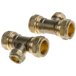 RS PRO 22 x 15 x 22mm Reducer Tee Brass Compression Fitting