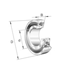 FAG 2211-K-2RS-TVH-C3 Self Aligning Ball Bearing- Both Sides Sealed 55mm I.D, 100mm O.D