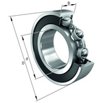 FAG S6008-2RSR-FD Single Row Deep Groove Ball Bearing- Both Sides Sealed 40mm I.D, 68mm O.D