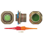 Souriau, 8D 19 Way Panel Mount MIL Spec Circular Connector Receptacle, Pin Contacts,Shell Size 15, Screw Coupling,